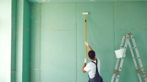 Peinture verte sur un mur