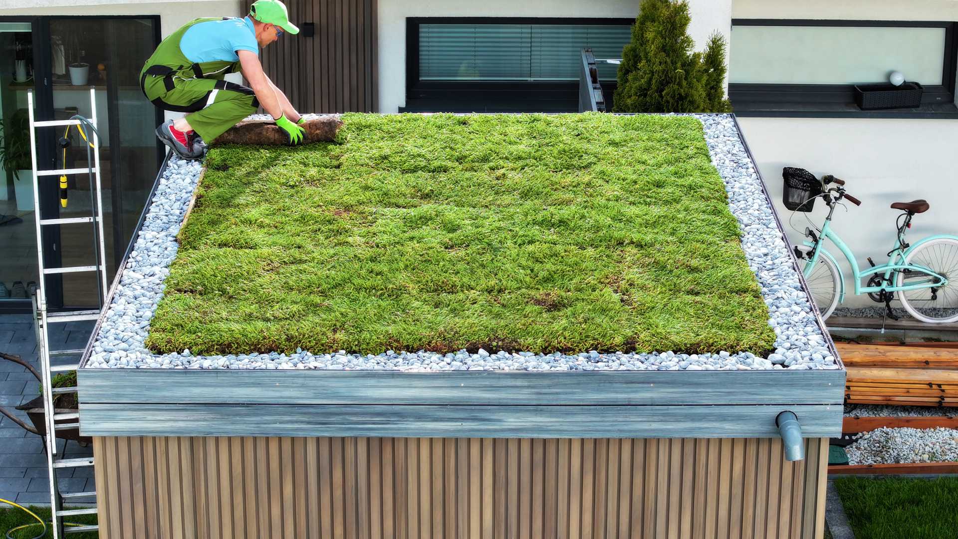 Toiture faite en herbe